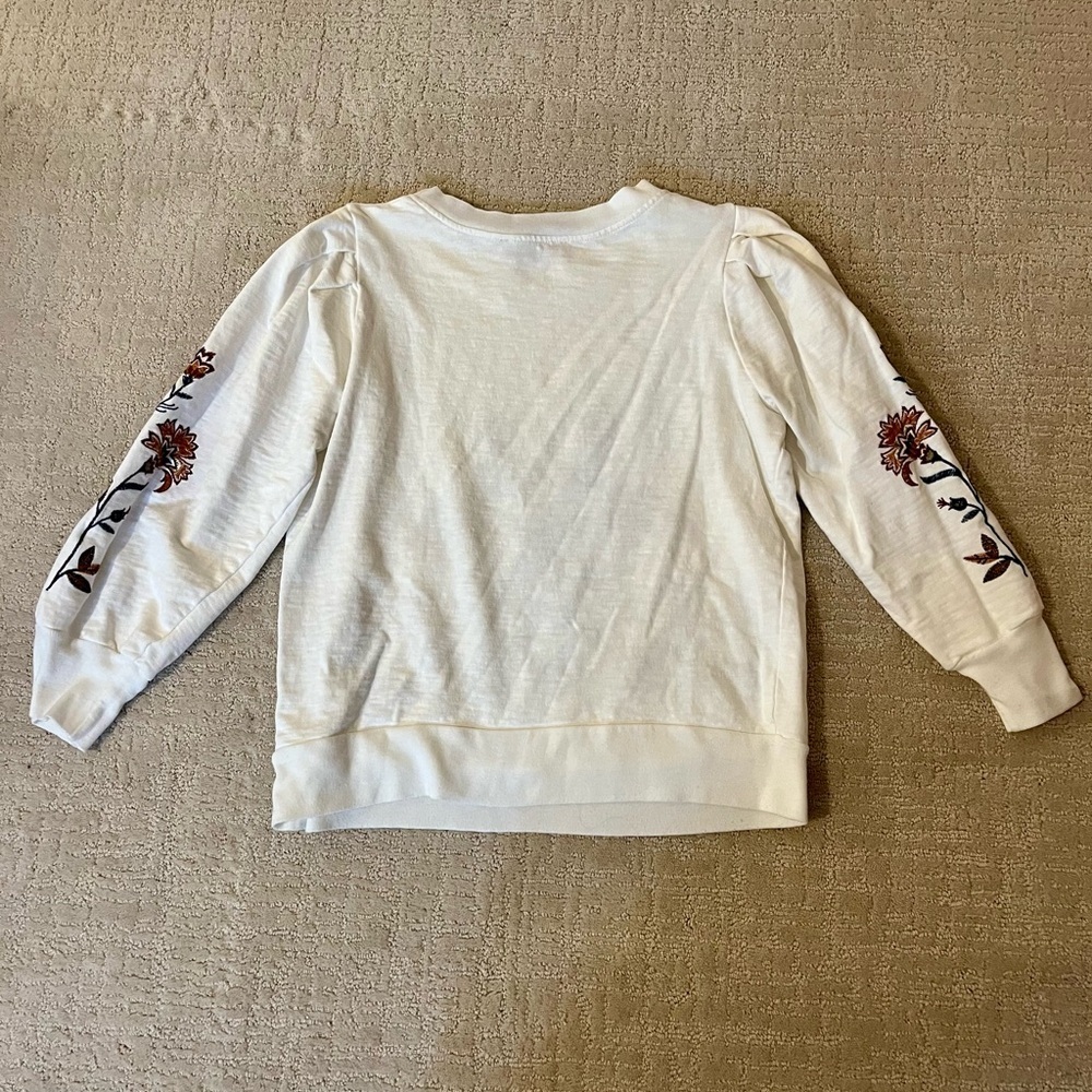Floral Embroidered White Top size M - Picture 4 of 4